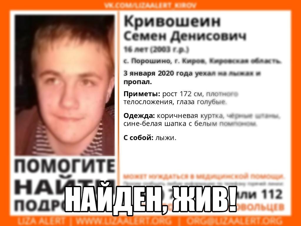 Пропавшего в Порошина подростка нашли живым